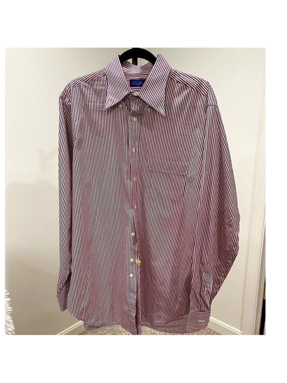 Tom Jones Executive Collection Red/White Button Down Shirt - Approx. 2XL (EUC)
